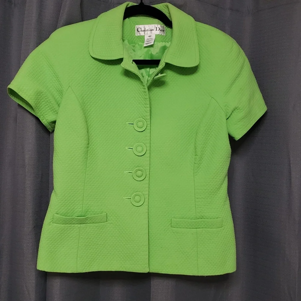 Lime Green Vintage Christian Dior Petite Jacket